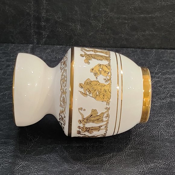 Greek Small Hand Painted Gilt Figural Ceramic Vase Neoclassical Vase - Picture 9 of 10